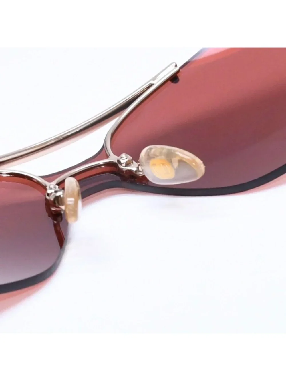Dior Mini Motard Rimless Sunglasses Eyewear 36c Red Gold